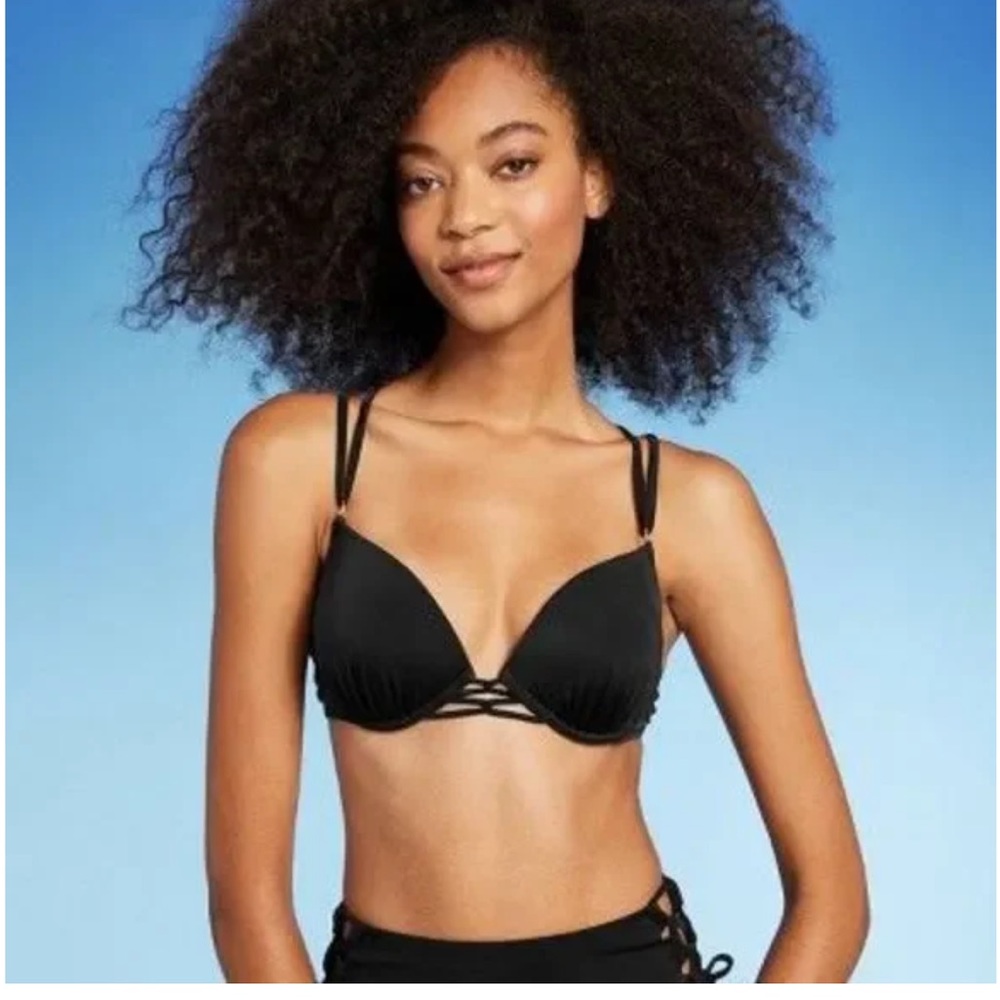 Shade & Shore Women's Push-Up Double Strap Bikini Top